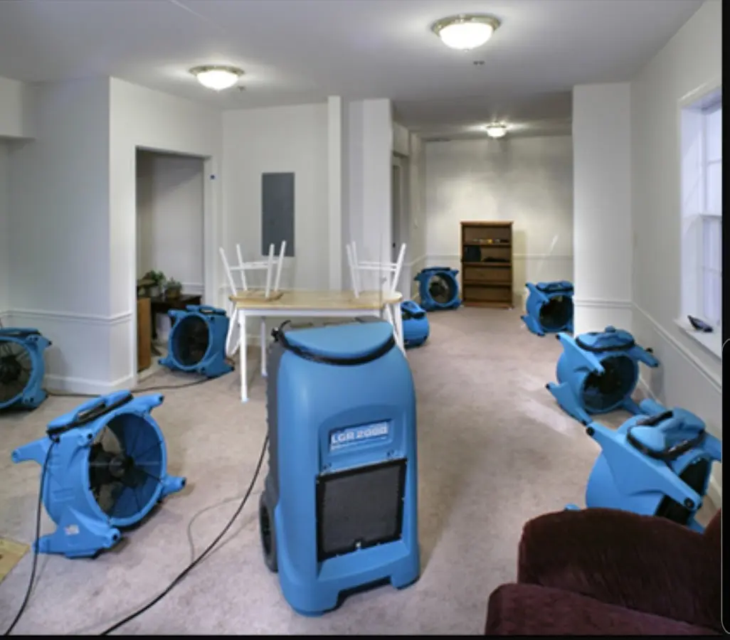 Air movers and dehumidifier setup for Water Damage Restoration in Cape Canaveral